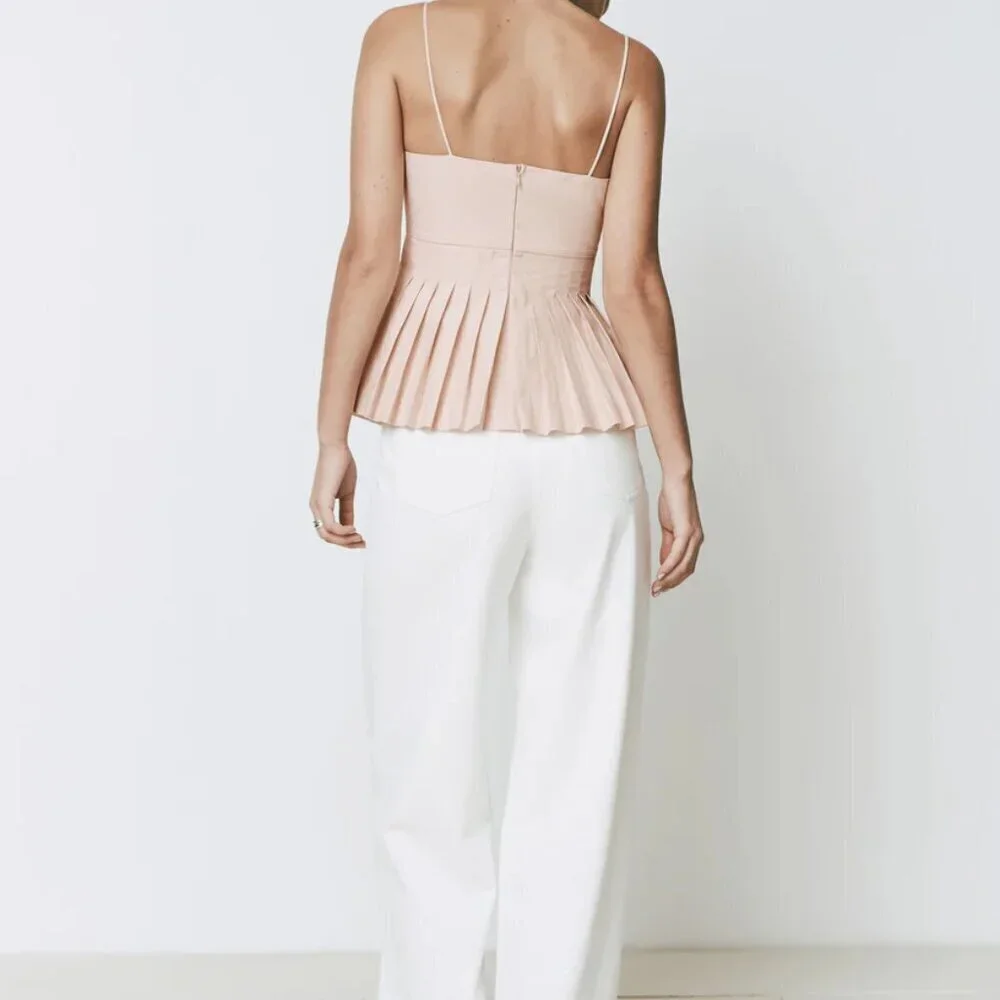 NWOT Lisse Flutter Pepum Top Blush color Large Clean/Feminine/Chic - Picture 2 of 7